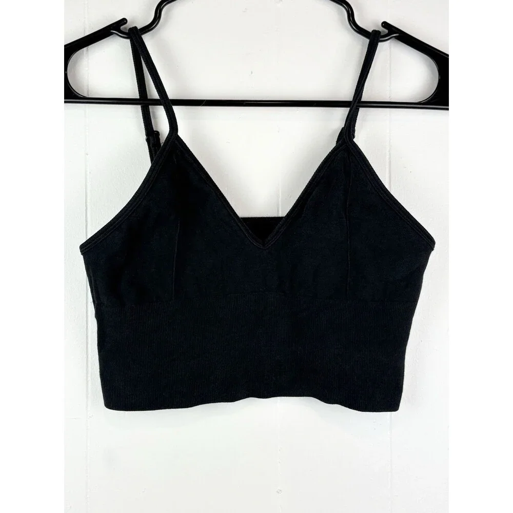 Alo Yoga MED Bralette Sports Bra Cropped Top Black